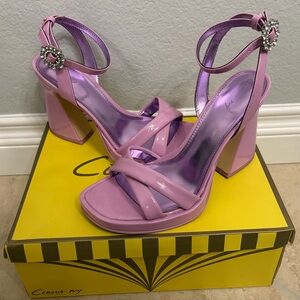 Haidyn Lilac Patent Platforms w/Rhinestone Strap from Circus by Sam Edelman